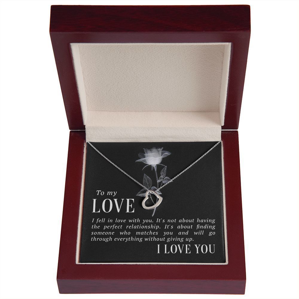 To My Love I Fell in Love Delicate Heart Necklace